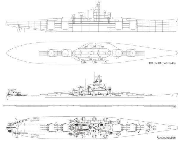 图纸中的超级战舰一蒙大拿前传bb65型战列舰