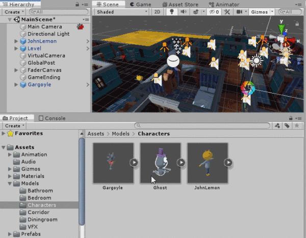 在project ></p></a> assets > models > characters文件夹里找到ghost的模型