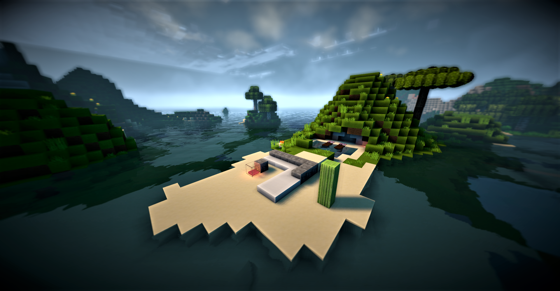 【minecraft】黑白简约系海景别墅欣赏