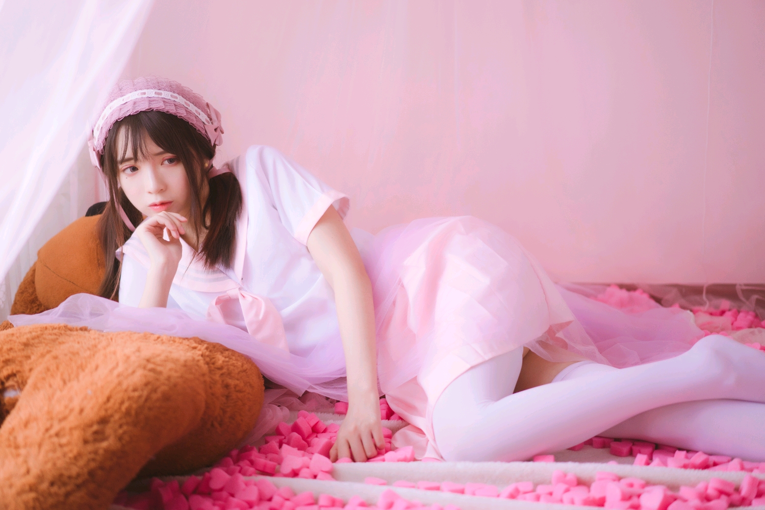 超可爱,粉色水手服,全套图