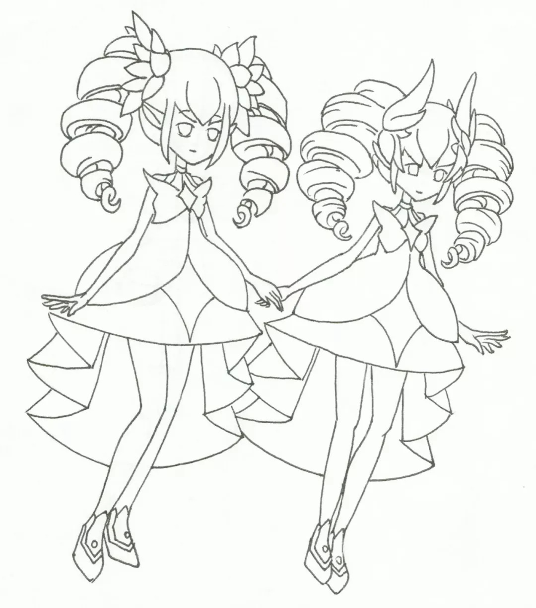 【绘画】如何绘画动画片《小花仙》中的并蒂莲精灵王——清明和无霜