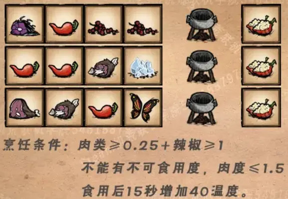 饥荒联机版食谱食材分类，ctrl+f定向食材查询