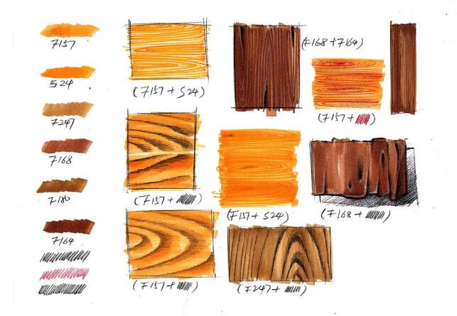兴趣 绘画 产品手绘中木材质表现技法 木头材质的主要特点是木纹肌理
