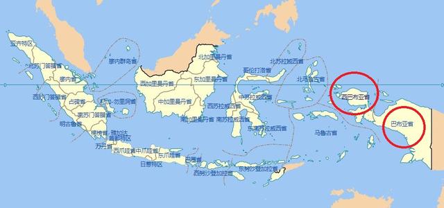 新几内亚岛西部是印尼领土,东部是主权国家巴布亚新几内亚的领土.