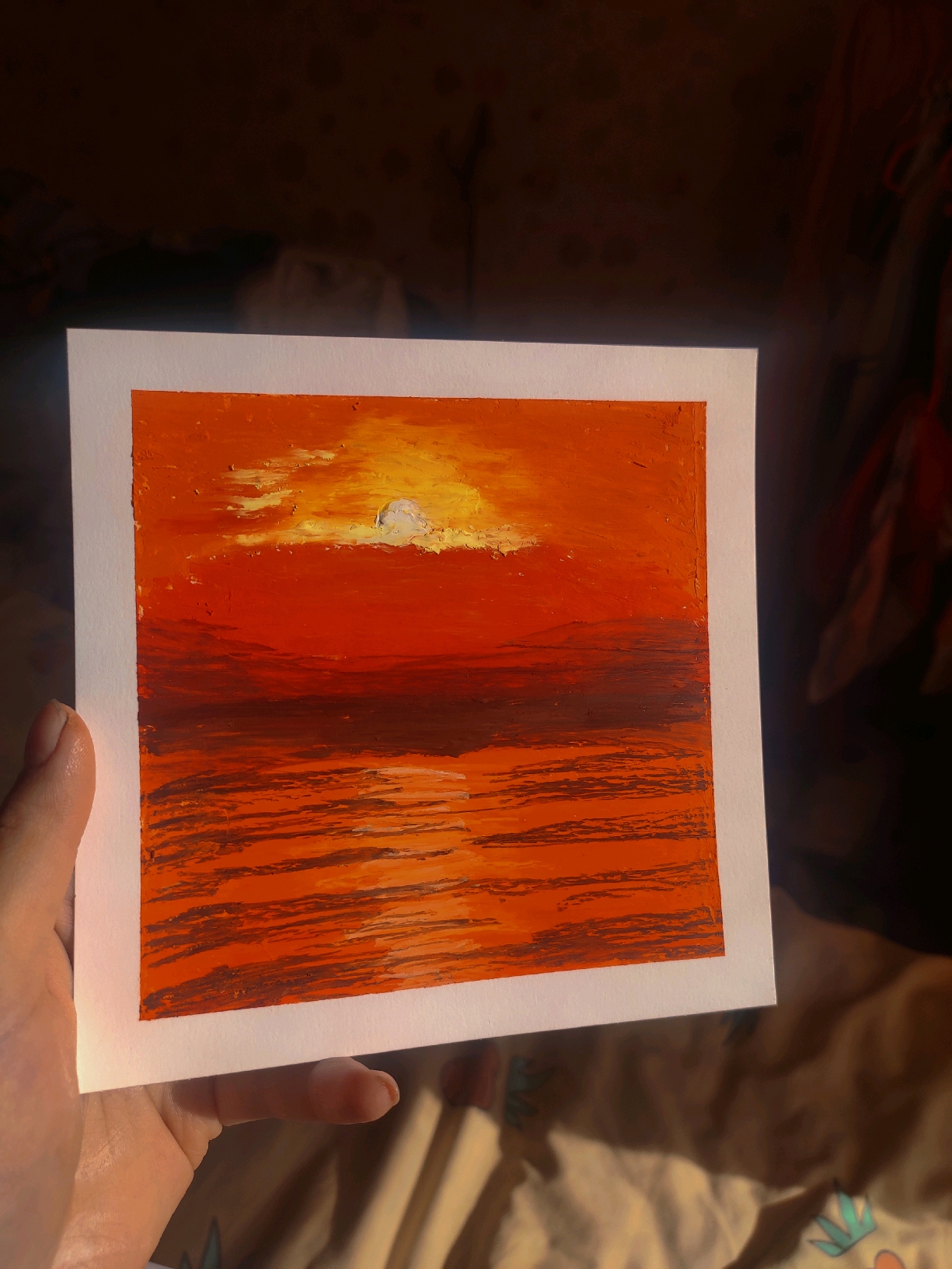 高尔乐软性油画棒作品夕阳