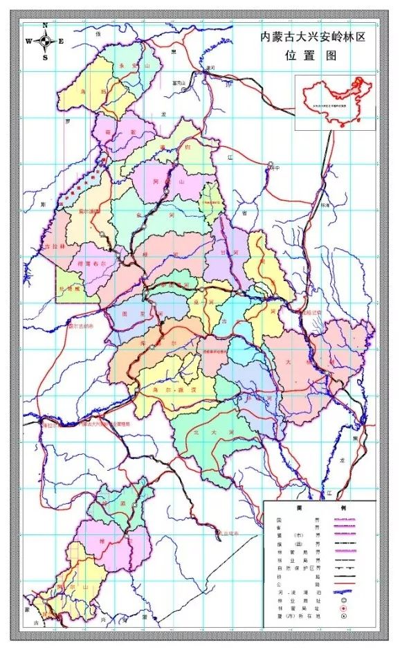 内蒙古大兴安岭林区位置图 (via内蒙古大兴安岭重点国有林管理局)图片
