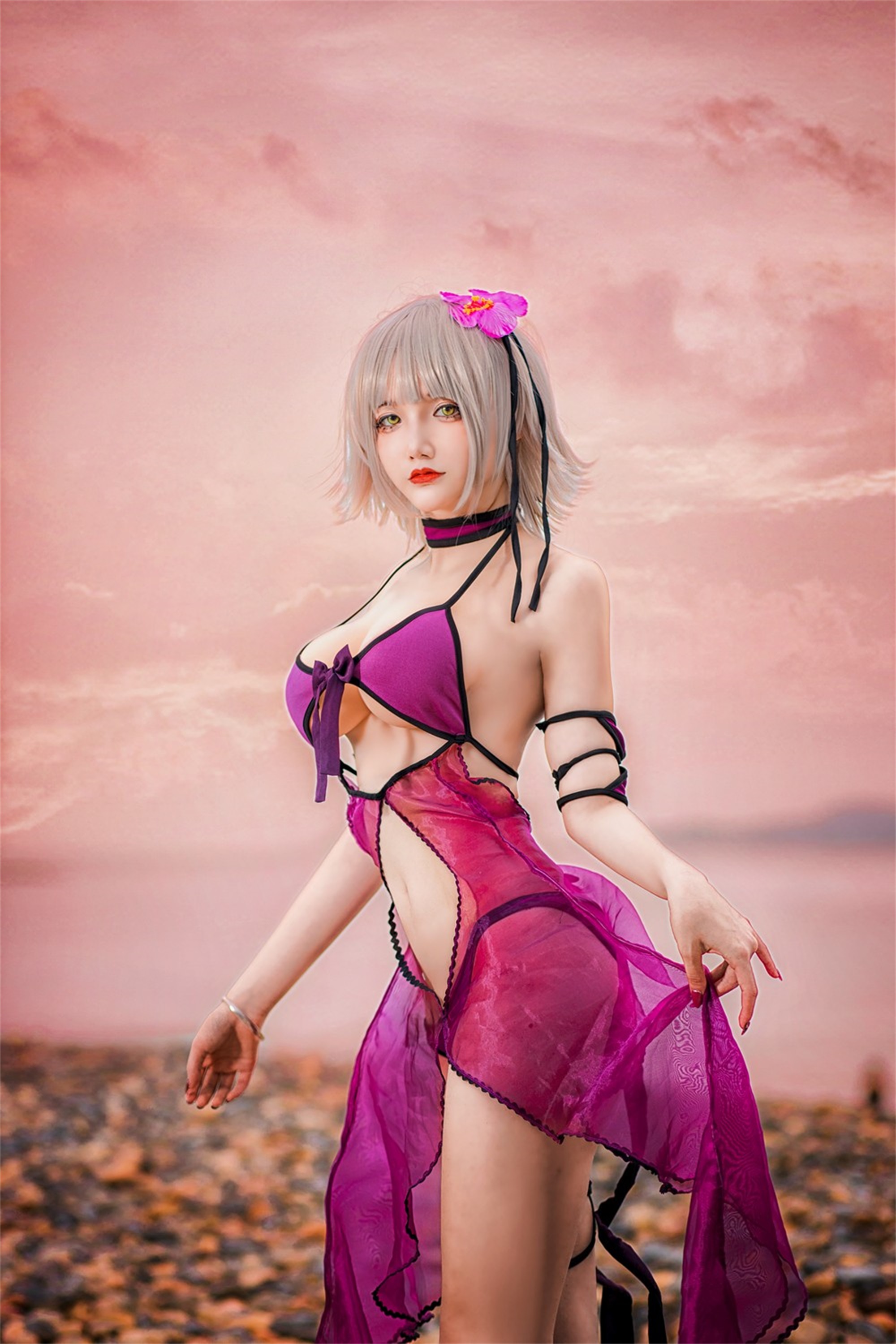 cos | fgo-黑贞德-紫纱水着:master你想对我做什么呢