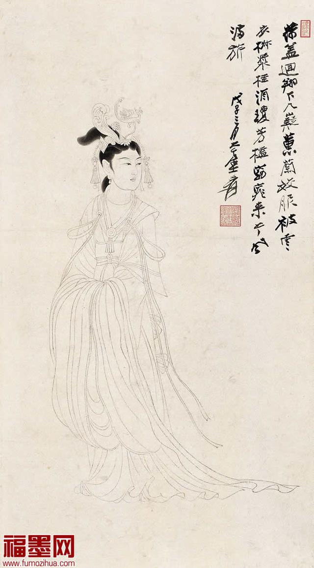 张大千爱"美女",用东方之笔画东方美人,张大千笔下的美人画