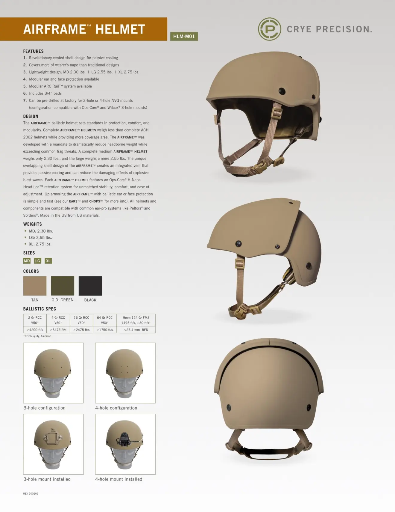 这款头盔的原型还是老朋友 crye precision的 airframe防弹盔.