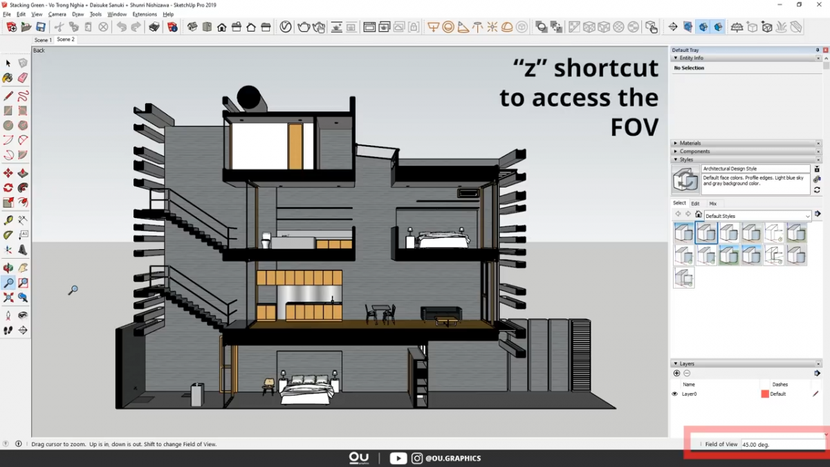 sketchup 2019 透视剖面图的最佳工作流程