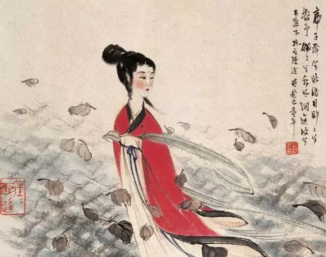 傅抱石《湘夫人》