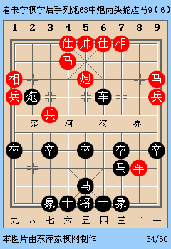 动态棋谱 后手列炮(63)红中炮两头蛇边马9 兵七进一调