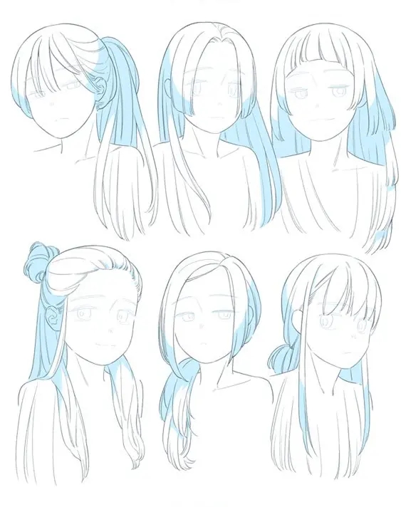 【绘画素材】99种女生发型素材合集,给你带来不一样的