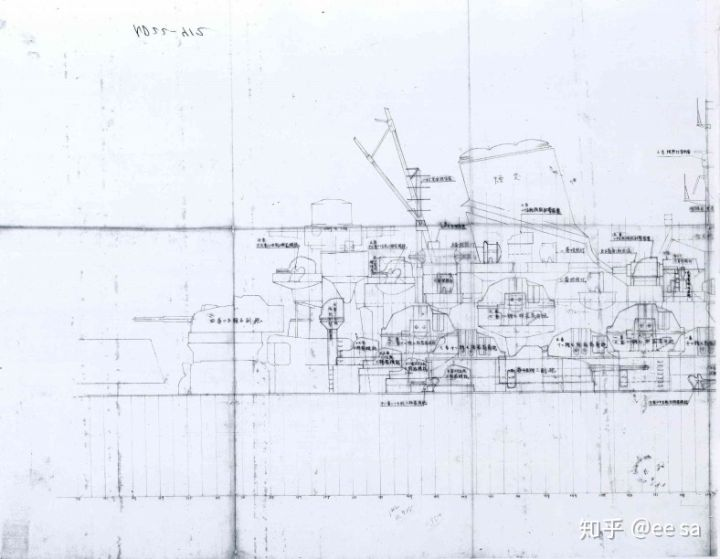 日本大和号战列舰原厂设计图纸