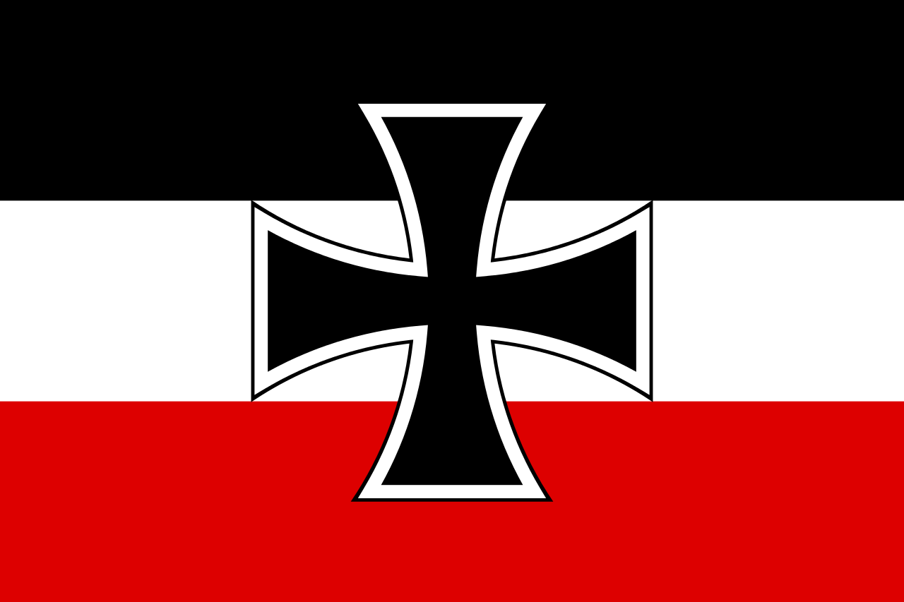 它继续使用普鲁士的黑白国色,左上侧为黑白红旗图案并置帝国铁十字