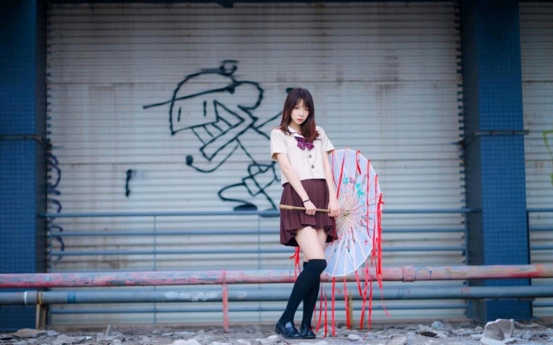 古风女孩的jk制服写真