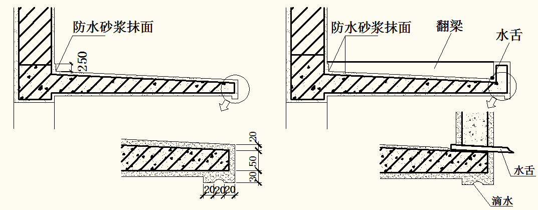 2.钢结构悬挑雨篷