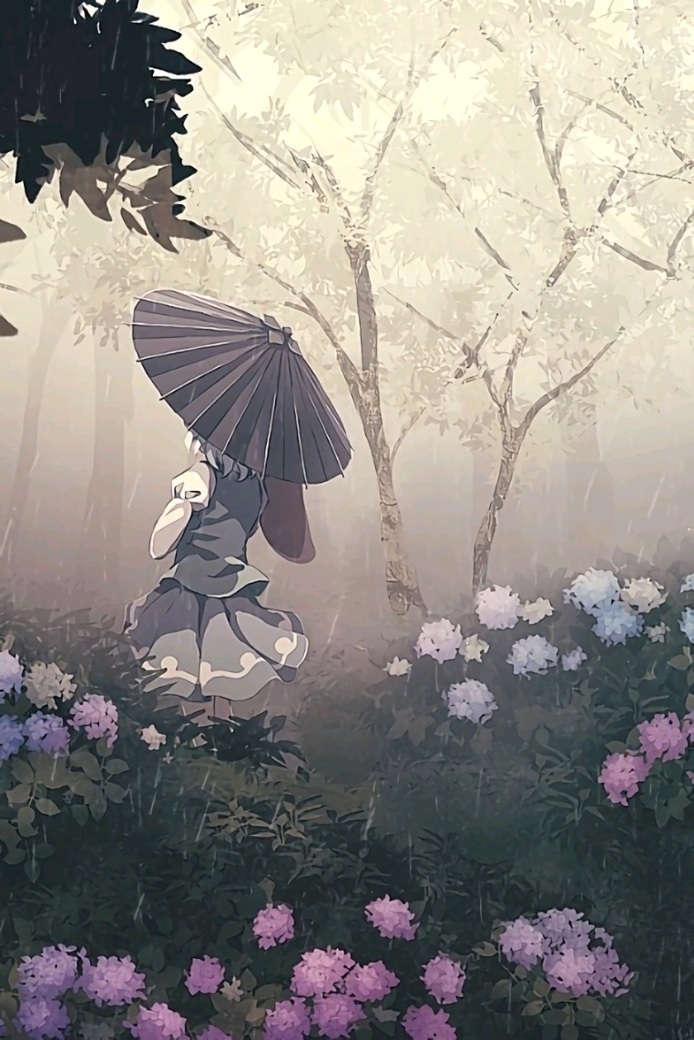 手机壁纸 雨季专题 大雨将至,紫阳花开第三期——2019