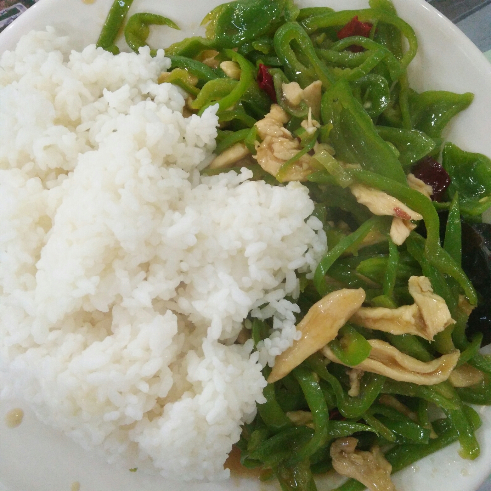 青椒肉丝盖浇饭