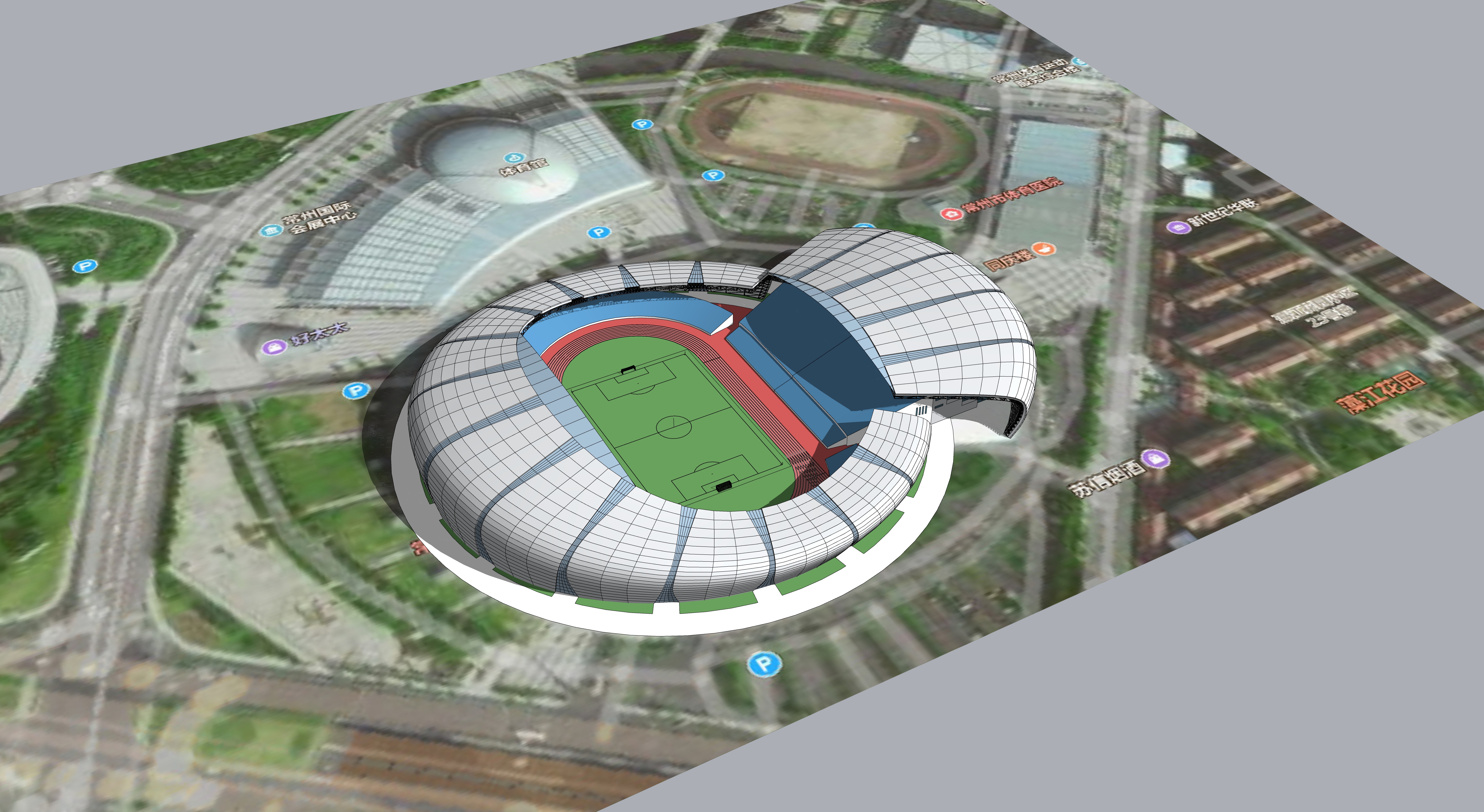 sketchup教学029-常州奥体中心changzhou olympic stadium