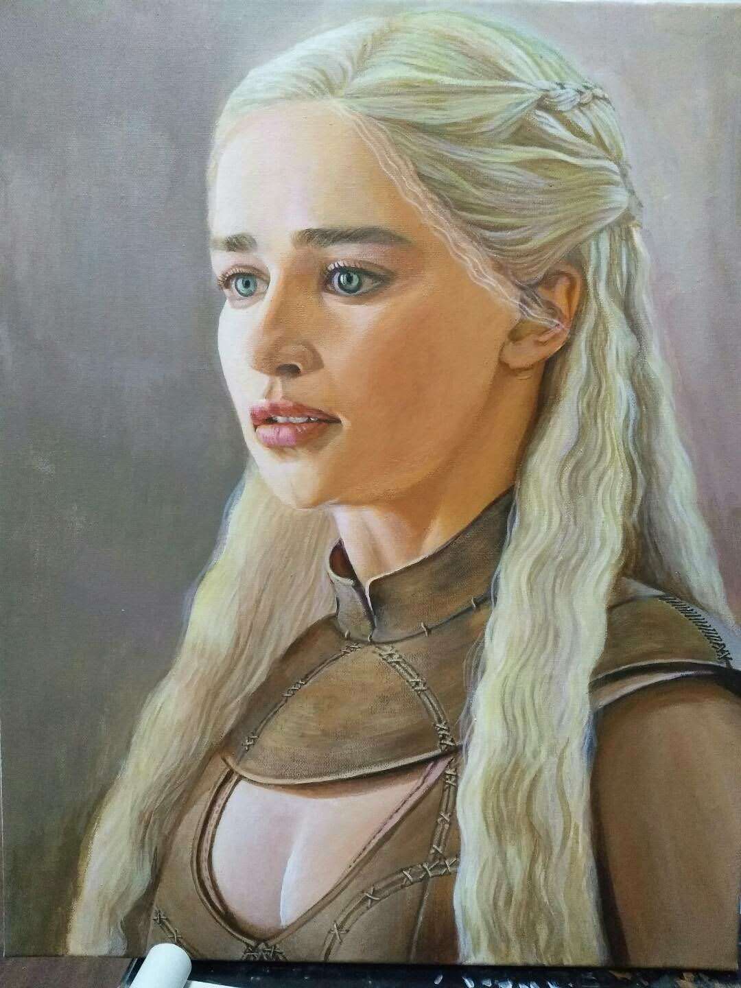 我的油画作品龙母丹妮莉丝坦格利安