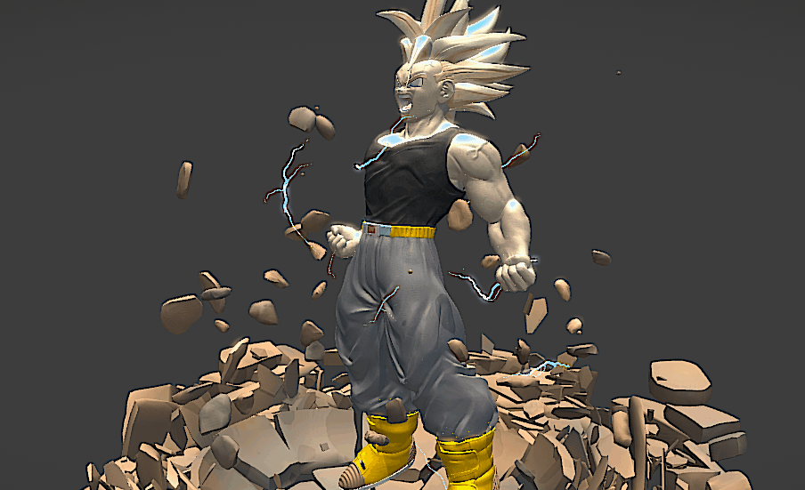 今天放个怀旧老动漫模型——《龙珠》 模型人物是龙珠z中特兰克斯变身