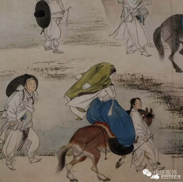 披长衣的古代韩国女性