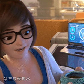 day17   #overwatch mei   drink coffee   她   #守望先锋 小美   喝