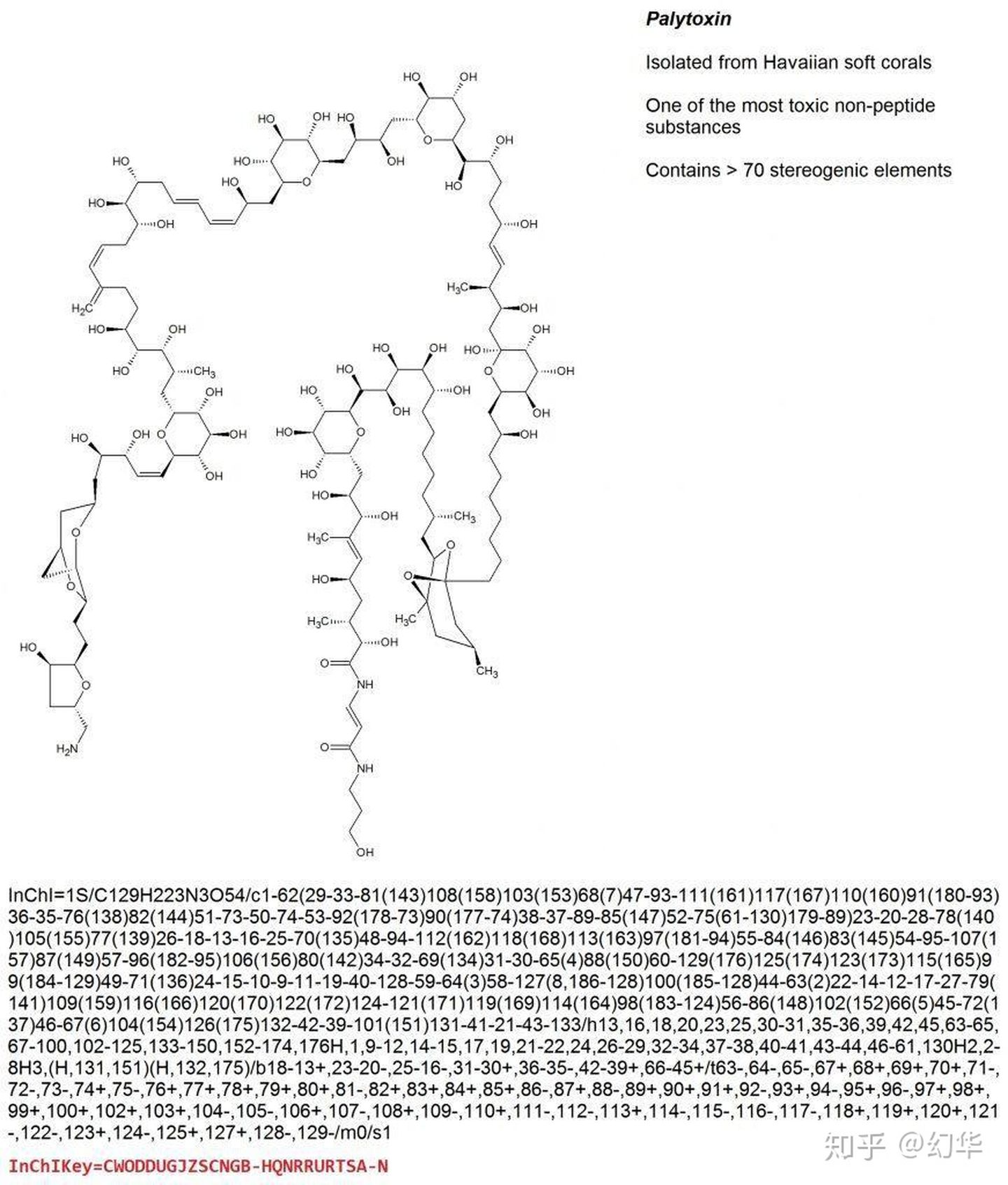 inchi,go go go例如,下面提供的结构,inchi和inchikey用于沙海葵毒素