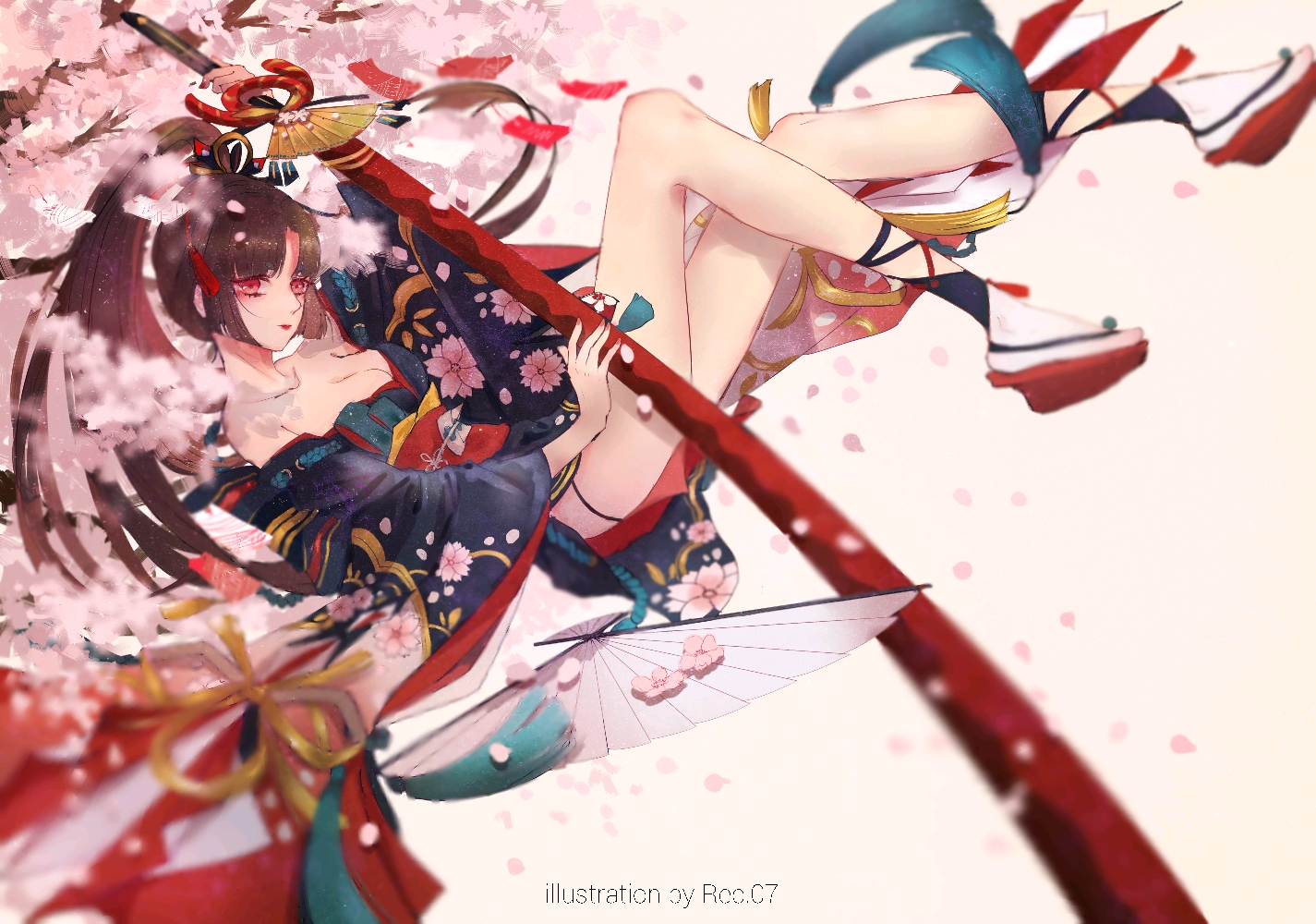 〖阴阳师〗妖刀姬(よう とう ひめ)的同人插画作品