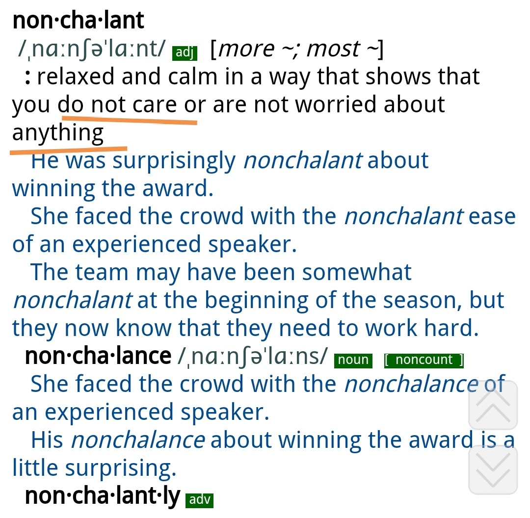 5.1  insouciance倒是与 nonchalance意思接近