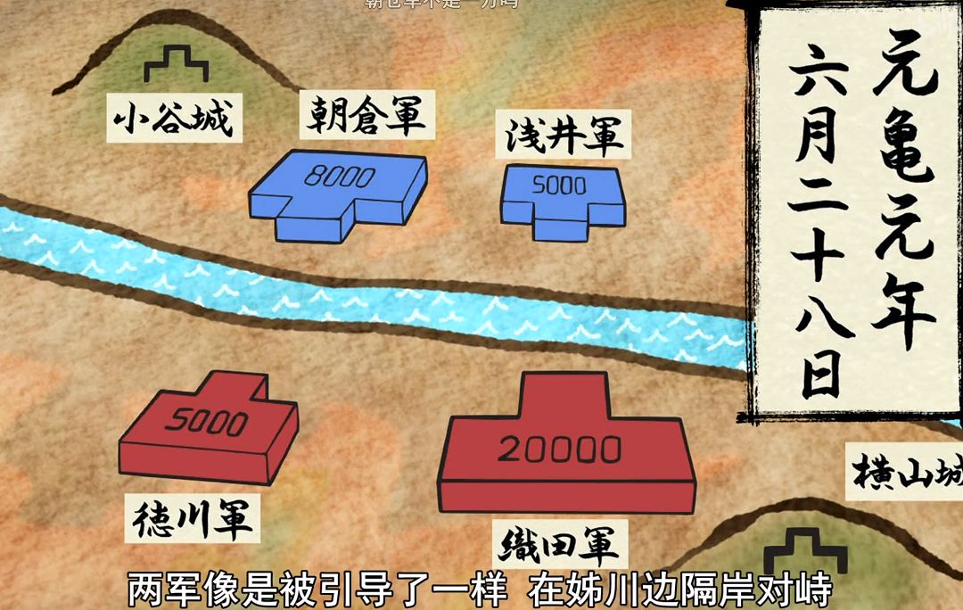 战役开始,浅井家先锋矶野员昌率先发动冲锋,击溃织田家两层阵地,直逼