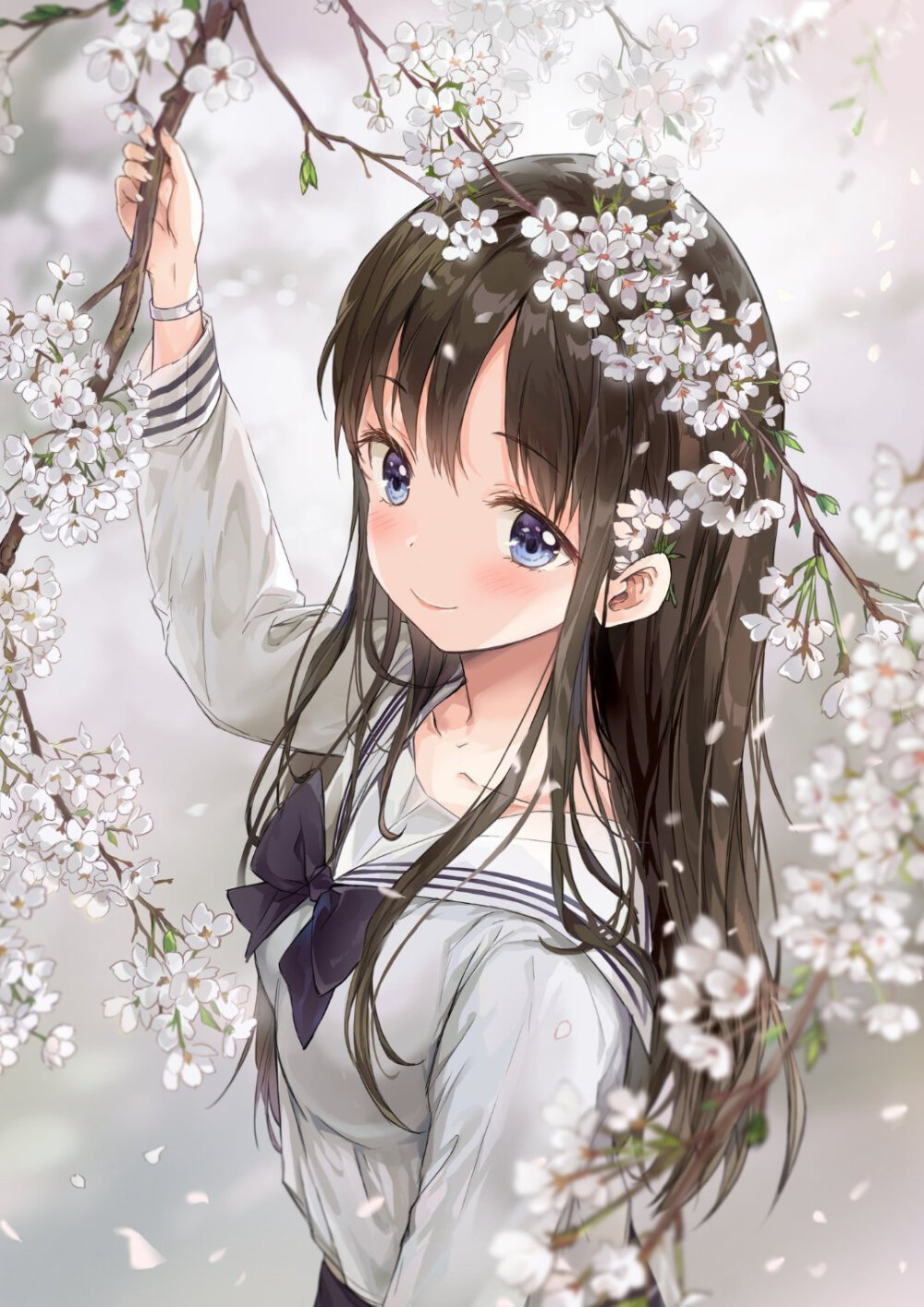 手机壁纸|二次元校园女生 水手服 by:b站盐泽 2020年5