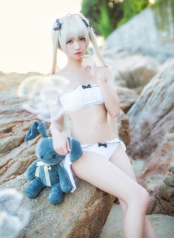 [maki小姬×鳗鱼霏儿]裸足穹妹沙滩比基尼cosplay