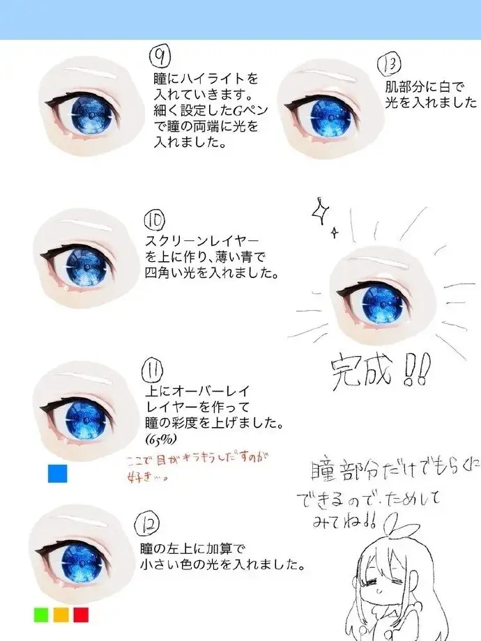 【眼睛素材】二次元动漫人物眼睛绘画教程