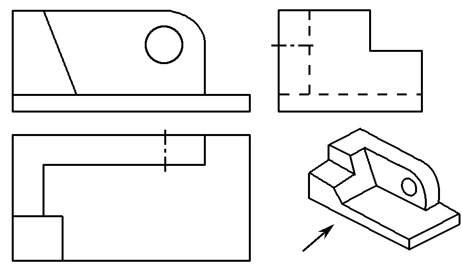 3.补全三视图所缺的图线.