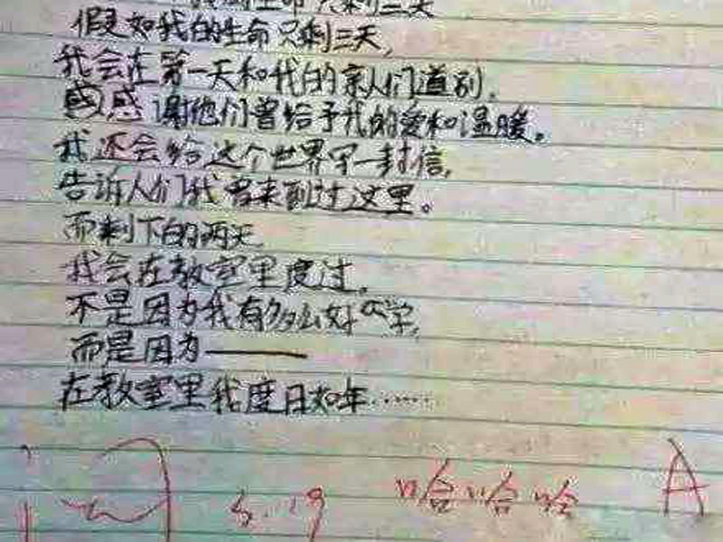 小学生的"奇葩"作文,希望他的语文老师不会太生气
