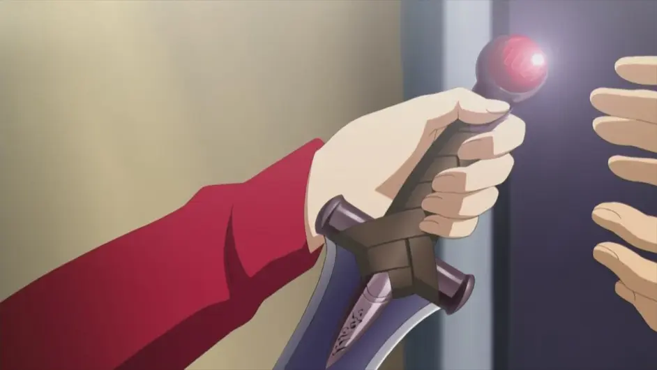 远坂凛将azoth剑交给卫宫士郎。azoth剑 azoth剑通常被师父当作礼物赠予弟子，