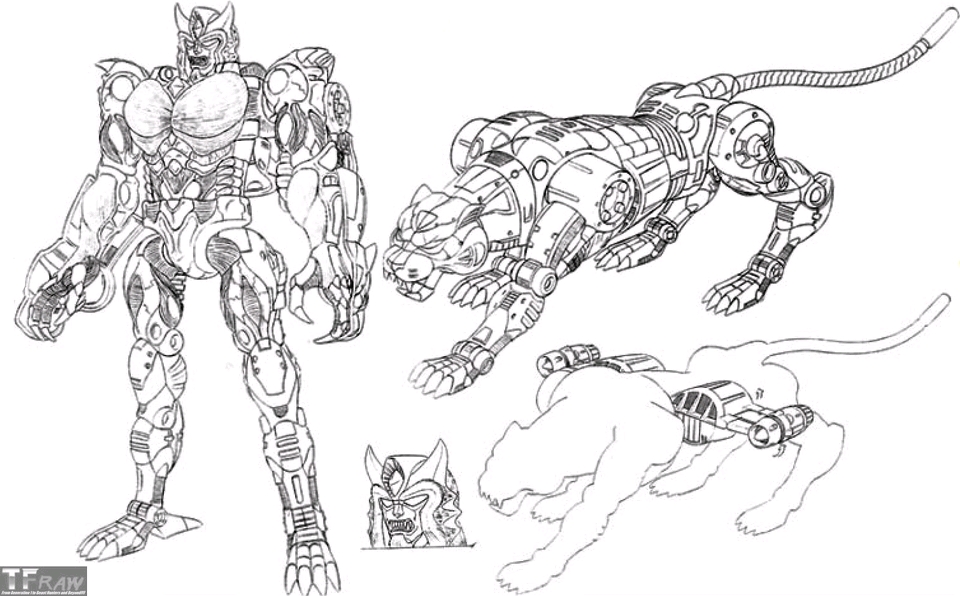 变形金刚超能勇士人物角色设计图纸含最初设计极其罕见