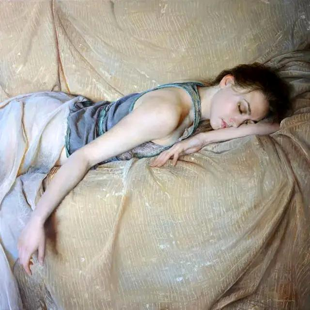 俄罗斯画家谢尔盖马什尼科夫笔下柔美娴静的女性人体油画