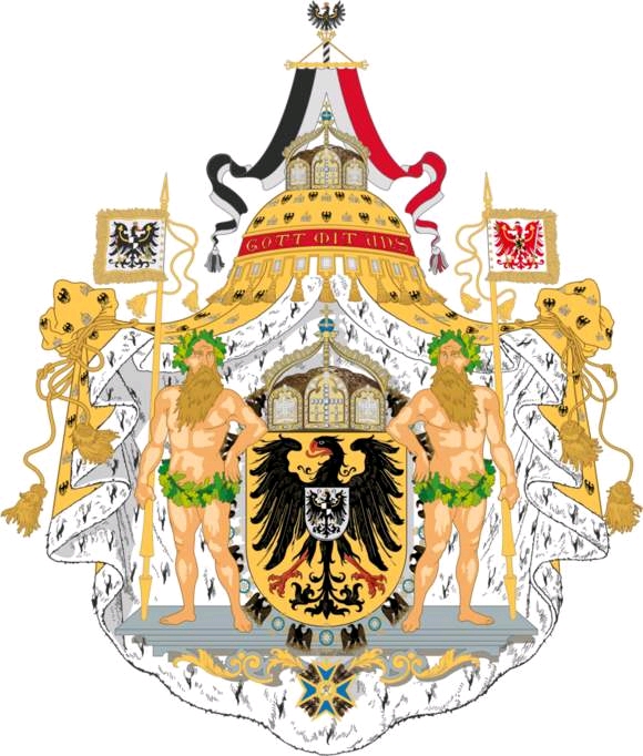 德意志帝国大国徽,左右两面小旗分别代表的为普鲁士与勃兰登堡