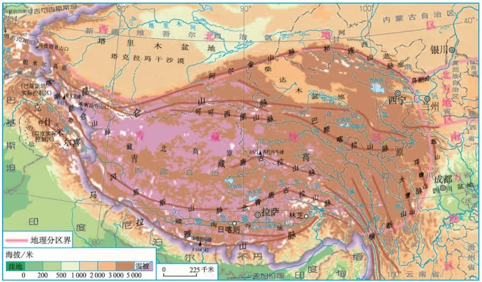 青藏地区地形图