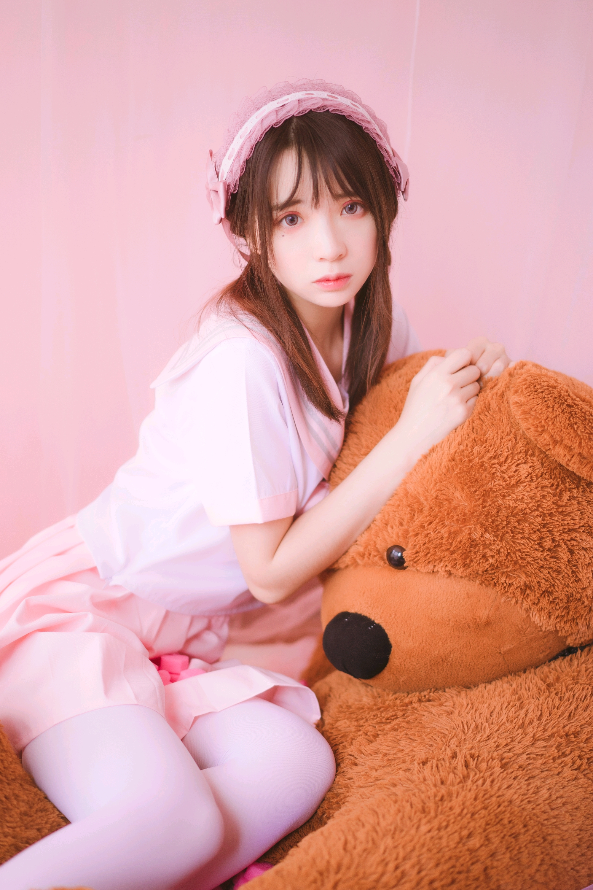 超可爱,粉色水手服,全套图