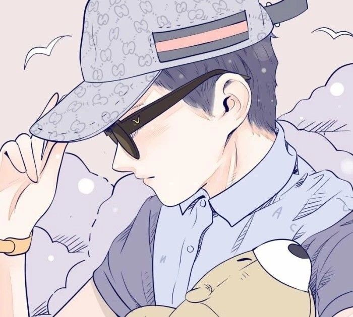 绘画人物板绘,画风独特的卡通情侣头像