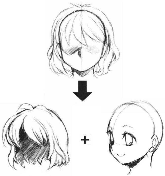 萌系美少女漫画技法-发型的画法
