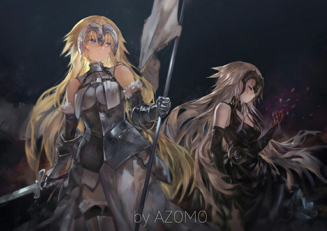 fate黑贞德高清壁纸,黑贞德壁纸1080p无水印 p站插画精选100张-fate黑贞德与白贞德