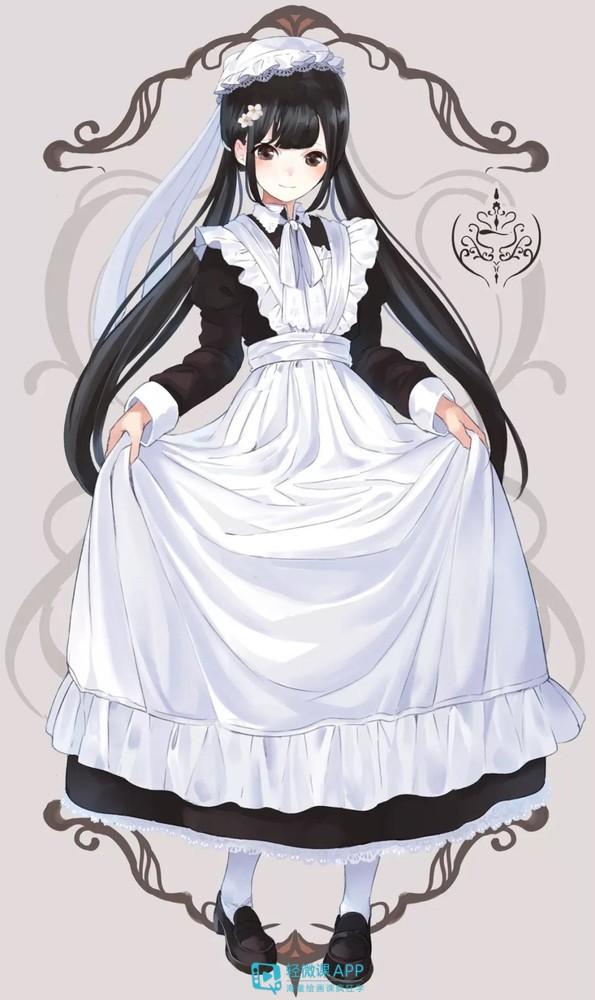 如何画动漫女仆装?绘画二次元女生衣服的画法!