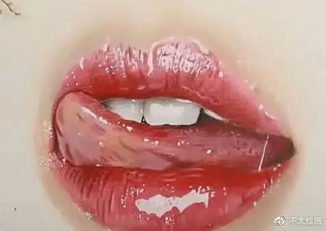 绘画教程嘴唇画出拉丝的效果一看就会一画就废的教程