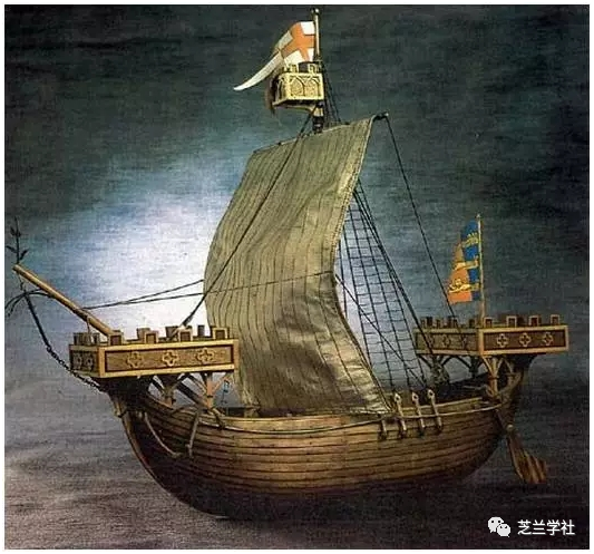 英法两军使用的柯克战船(中世纪非常常见的战船由维京长船改造而来)
