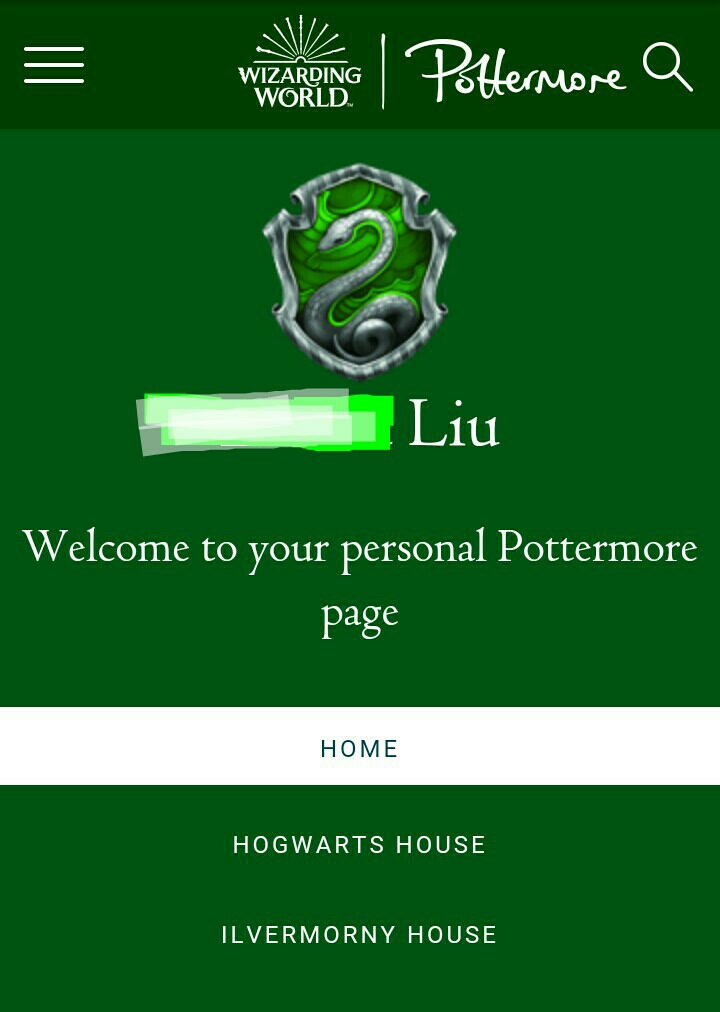 斯莱特林!探索pottermore